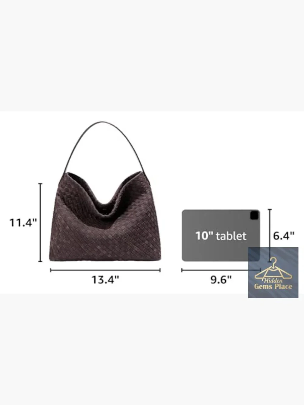 Woven Faux Suede Hobo Shoulder Bag Tote Satchel Handbag Work Travel